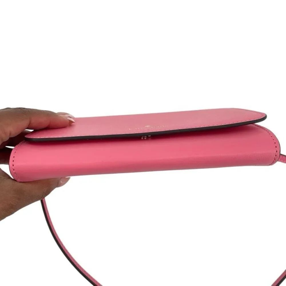 Kate Spade New York Snap With String Pink Leather Crossbody Bag NWT WLRU5769 - Picture 5 of 14